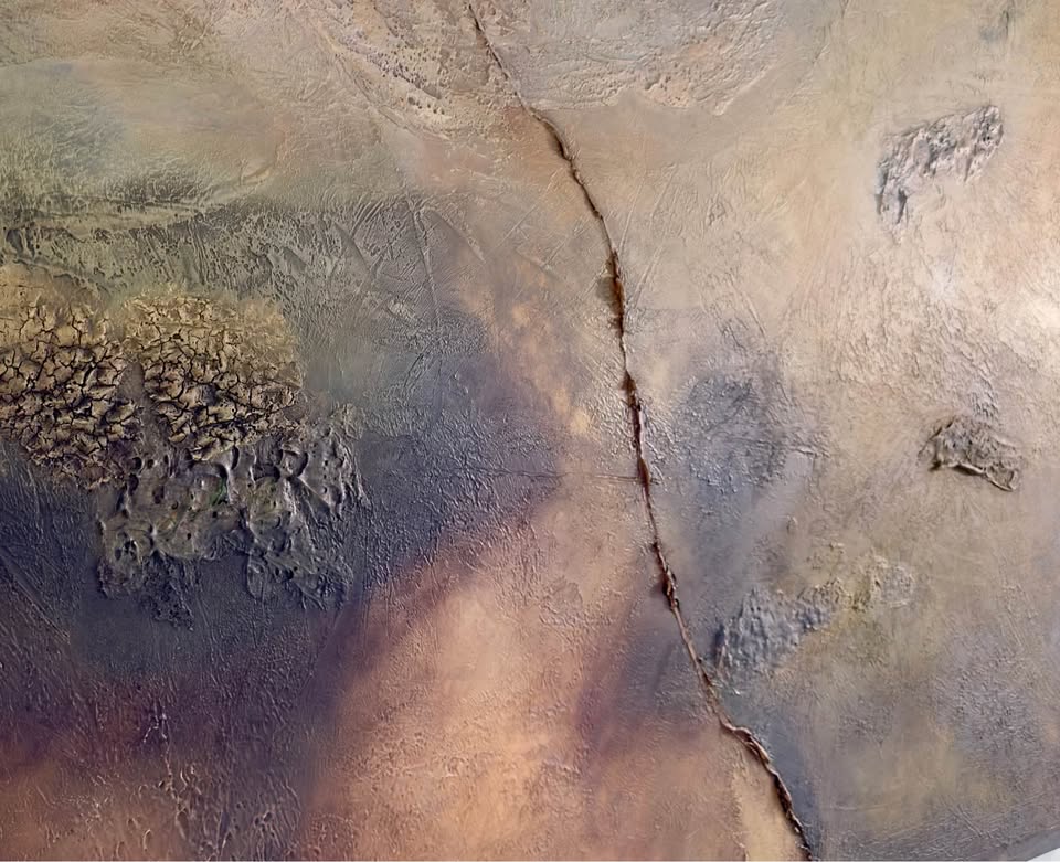 Earth-Tone Textured Abstract — 77 in