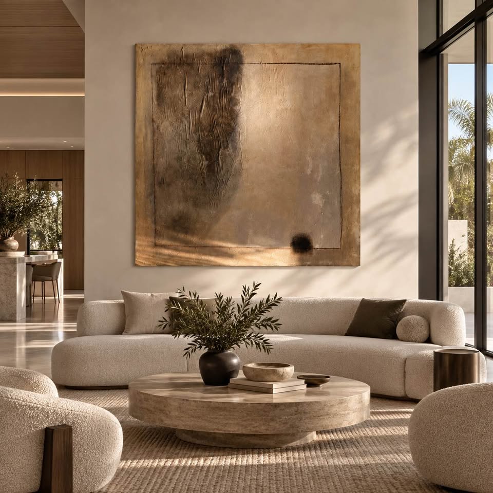 Neutral Textured Abstract — 72×72