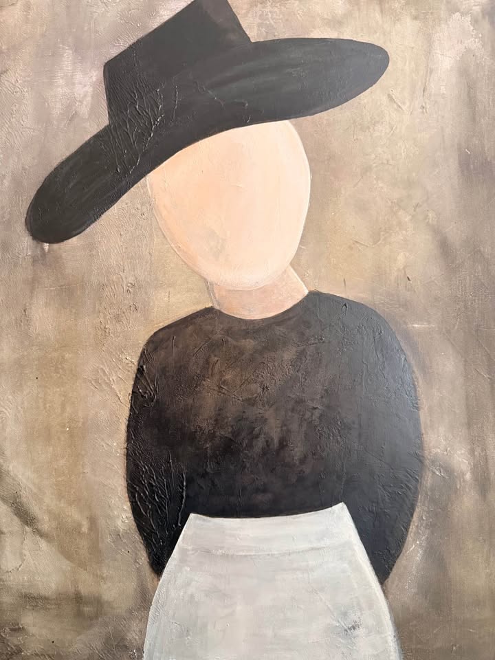 Faceless Woman in a Wide-Brim Hat — 24×36