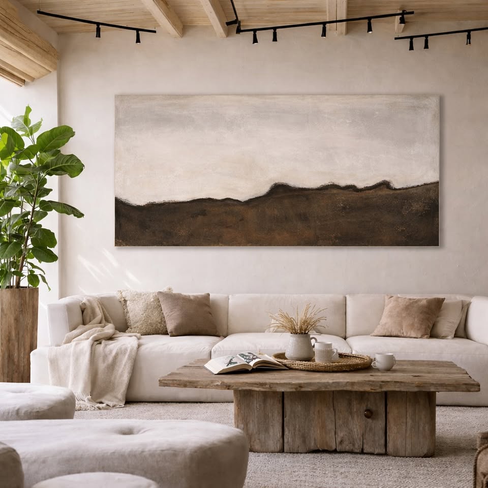 Neutral Luxury Abstract — 48×96