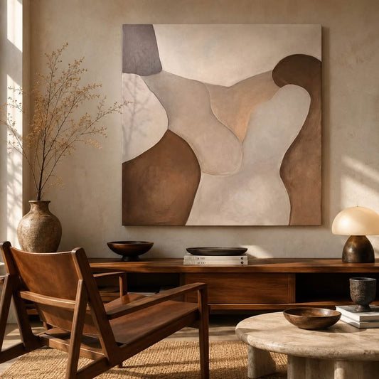 Earth Tone Abstract — 58×58