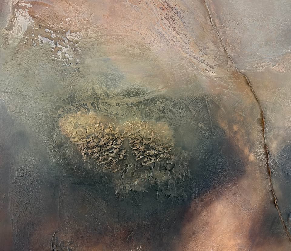 Earth-Tone Textured Abstract — 77 in