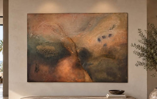 Earth-Tone Textured Abstract — 77 in