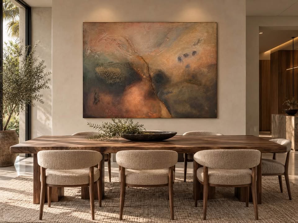Earth-Tone Textured Abstract — 77 in