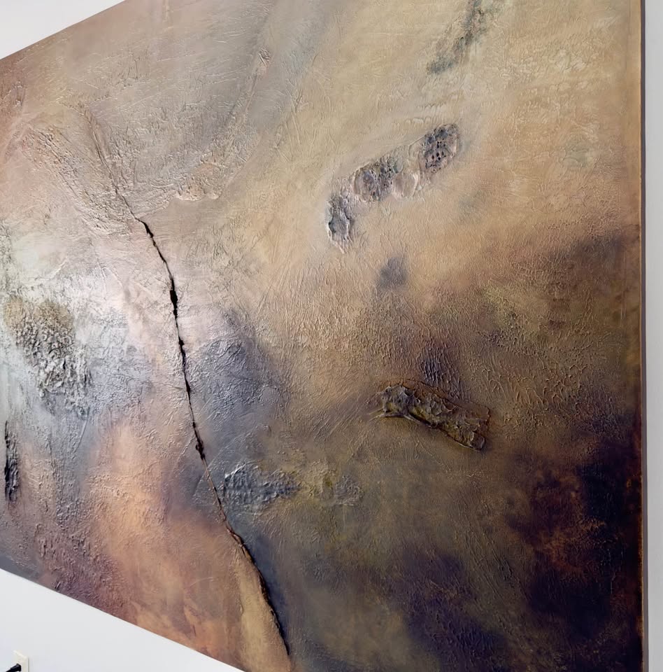 Earth-Tone Textured Abstract — 77 in