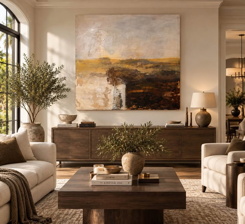 Neutral Abstract Landscape — 55×55