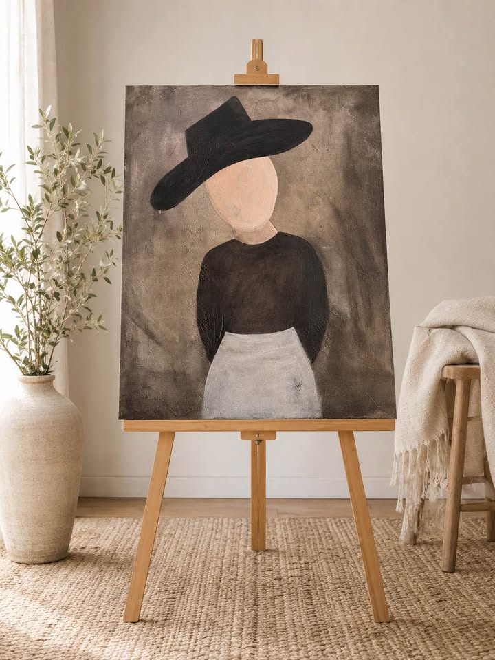 Faceless Woman in a Wide-Brim Hat — 24×36