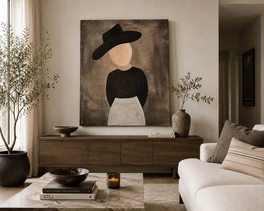 Faceless Woman in a Wide-Brim Hat — 24×36